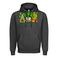Charcoal Heather St. Patrick's Day gnomies Zipper Hoodie - Neo Western