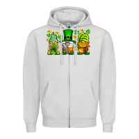 Dove Grey St. Patrick's Day gnomies Zipper Hoodie - Neo Western