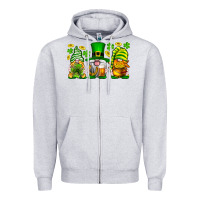 Heather Grey St. Patrick's Day gnomies Zipper Hoodie - Neo Western