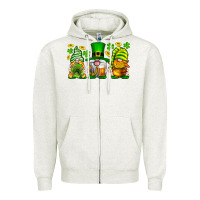 Oatmeal Heather St. Patrick's Day gnomies Zipper Hoodie - Neo Western