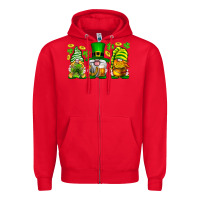 Red St. Patrick's Day gnomies Zipper Hoodie - Neo Western