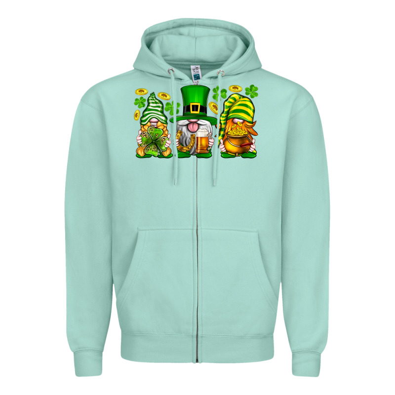 St. Patrick's Day Gnomies Zipper Hoodie by Neo Western | Teevron