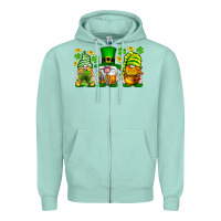 Seafoam St. Patrick's Day gnomies Zipper Hoodie - Neo Western