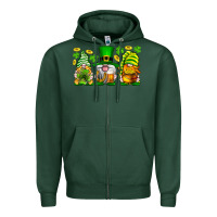 Sports Green St. Patrick's Day gnomies Zipper Hoodie - Neo Western
