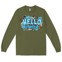 Army Green hello winter Long Sleeve Tee - RanaPortraitStore