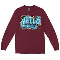 Burgundy hello winter Long Sleeve Tee - RanaPortraitStore
