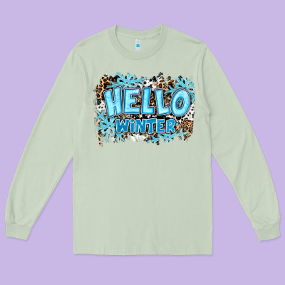 Hello Winter Long Sleeve Tee Designed By Ranaportraitstore