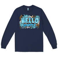 Navy hello winter Long Sleeve Tee - RanaPortraitStore