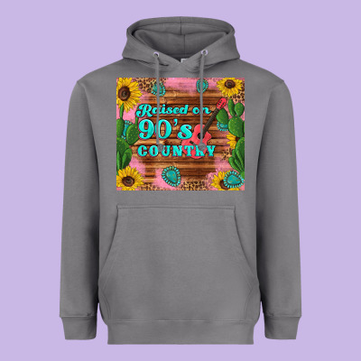 Raised 90's Country Guitar Cactus Sunflower's Heavyweight Hoodie Designed By Artiststas