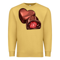 Antique Gold heart chocolate Premium Sweatshirt - AdoDesignShop