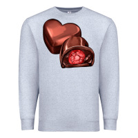 Heather Grey heart chocolate Premium Sweatshirt - AdoDesignShop