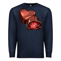 Navy heart chocolate Premium Sweatshirt - AdoDesignShop