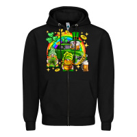 Black St. Patrick's Day gnomies truck Zipper Hoodie - Neo Western