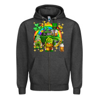Charcoal Heather St. Patrick's Day gnomies truck Zipper Hoodie - Neo Western