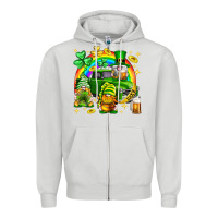 Dove Grey St. Patrick's Day gnomies truck Zipper Hoodie - Neo Western