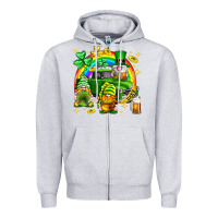Heather Grey St. Patrick's Day gnomies truck Zipper Hoodie - Neo Western
