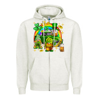 Oatmeal Heather St. Patrick's Day gnomies truck Zipper Hoodie - Neo Western