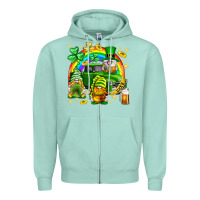 Seafoam St. Patrick's Day gnomies truck Zipper Hoodie - Neo Western