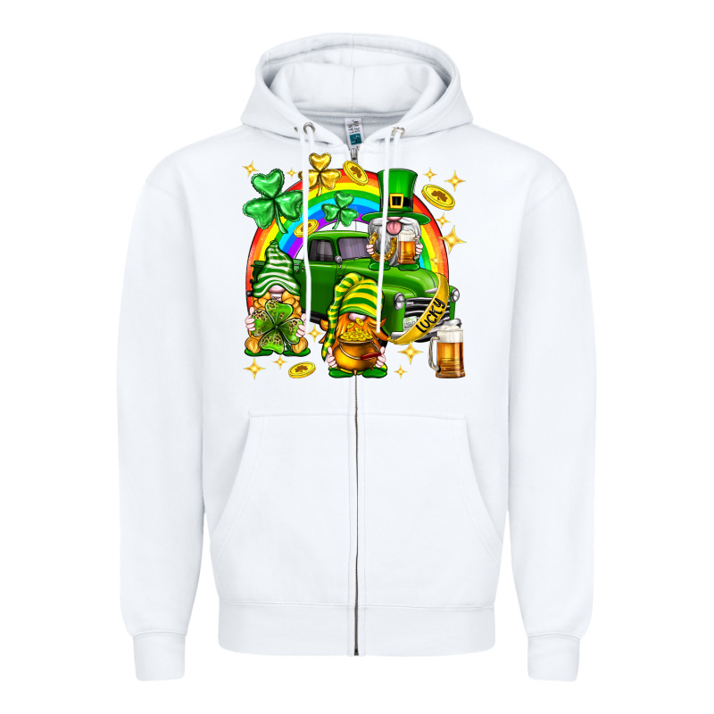 St. Patrick's Day Gnomies Truck Zipper Hoodie by Neo Western | Teevron