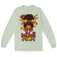Matcha softball mom afro messy bun Long Sleeve Tee - texasbilliewilder