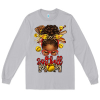 Moon Dust softball mom afro messy bun Long Sleeve Tee - texasbilliewilder