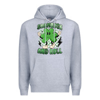 Heather Grey shamrock and roll Premium Hoodie - MaliasSmallBusiness