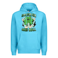 Ocean Blue shamrock and roll Premium Hoodie - MaliasSmallBusiness