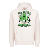 Pale Pink shamrock and roll Premium Hoodie - MaliasSmallBusiness