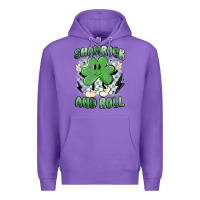 Purple shamrock and roll Premium Hoodie - MaliasSmallBusiness
