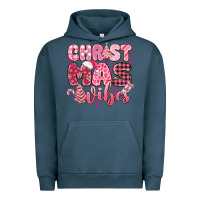 Pigment Midnight Navy christmas vibes pink Urban Hoodie - MaliasSmallBusiness