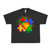 Pigment Black autism puzzle pieces heart Urban Heavy Tee - Zillion Design Studio