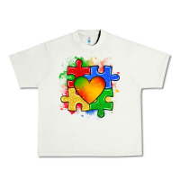 Pistachio autism puzzle pieces heart Urban Heavy Tee - Zillion Design Studio