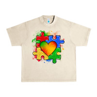 Sandshell autism puzzle pieces heart Urban Heavy Tee - Zillion Design Studio