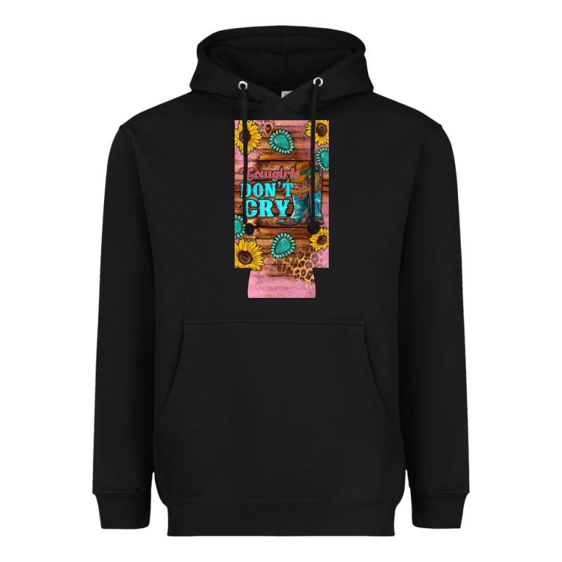Cowgirls Don't Crty Boots Hat Sunflowers 12 Oz Can Cooler  (slim) Heavyweight Hoodie by Artiststas | Teevron