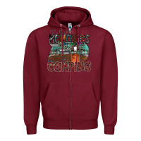 Burgundy the best memories camping Zipper Hoodie - SublimationCraftShop