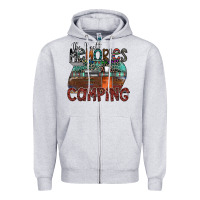 Heather Grey the best memories camping Zipper Hoodie - SublimationCraftShop