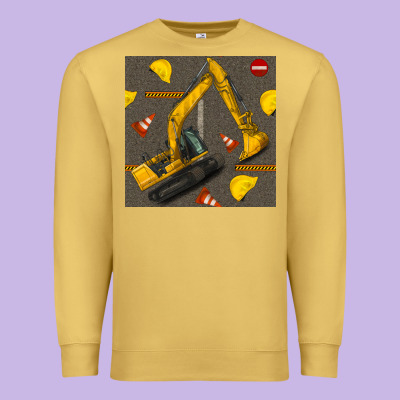 Excavator Seamless Pattern Premium Sweatshirt Designed By Bundleandbundleshop