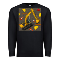 Black excavator seamless pattern Premium Sweatshirt - BundleAndBundleShop