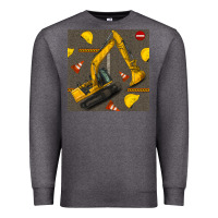 Charcoal Heather excavator seamless pattern Premium Sweatshirt - BundleAndBundleShop