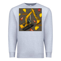 Heather Grey excavator seamless pattern Premium Sweatshirt - BundleAndBundleShop