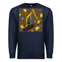 Navy excavator seamless pattern Premium Sweatshirt - BundleAndBundleShop