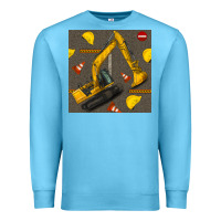 Ocean Blue excavator seamless pattern Premium Sweatshirt - BundleAndBundleShop