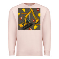 Pale Pink excavator seamless pattern Premium Sweatshirt - BundleAndBundleShop