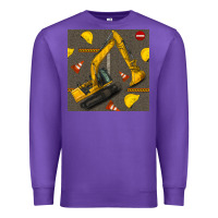 Purple excavator seamless pattern Premium Sweatshirt - BundleAndBundleShop
