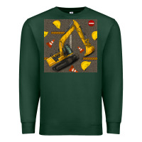 Sports Green excavator seamless pattern Premium Sweatshirt - BundleAndBundleShop