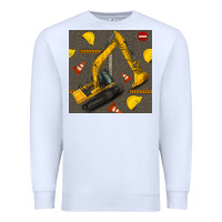 White excavator seamless pattern Premium Sweatshirt - BundleAndBundleShop