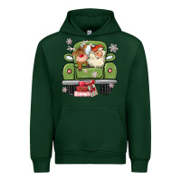 Forest Green christmas santa and reindeer truck Urban Hoodie - MaliasSmallBusiness