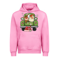 Fuchsia Pink christmas santa and reindeer truck Urban Hoodie - MaliasSmallBusiness