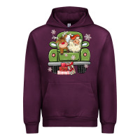 Mauve Wine christmas santa and reindeer truck Urban Hoodie - MaliasSmallBusiness
