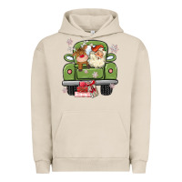 Pigment French Oak christmas santa and reindeer truck Urban Hoodie - MaliasSmallBusiness